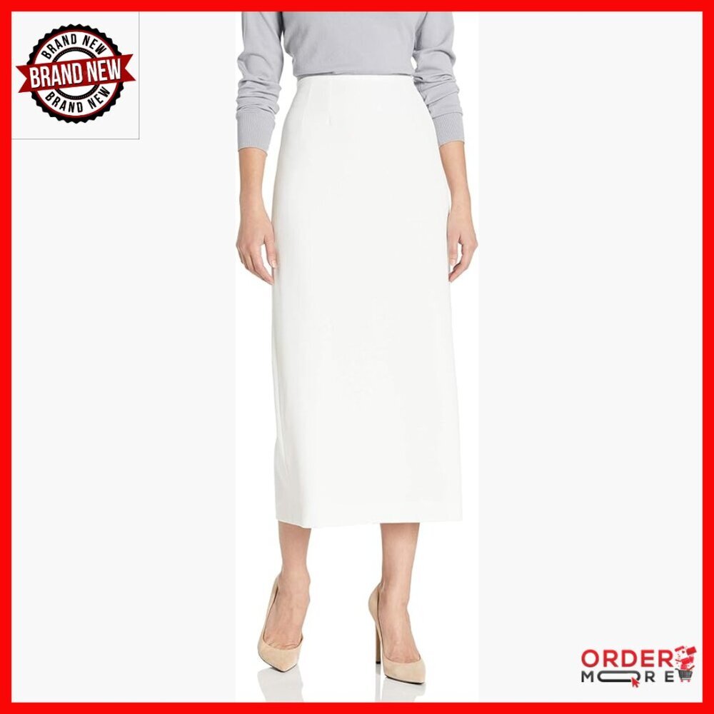 Stretch Crepe Midi Skirt for Work, Business Casual, Office Wear